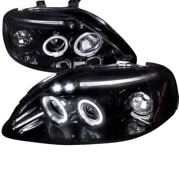 Spec-D Tuning 99-00 Honda Civic Projector Headlights 2LHP-CV99G-TM - main